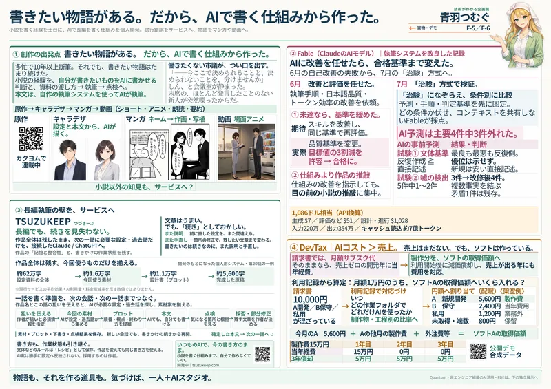 A1メインポスター「書きたい物語がある。だから、AIで書く仕組みから作った。」